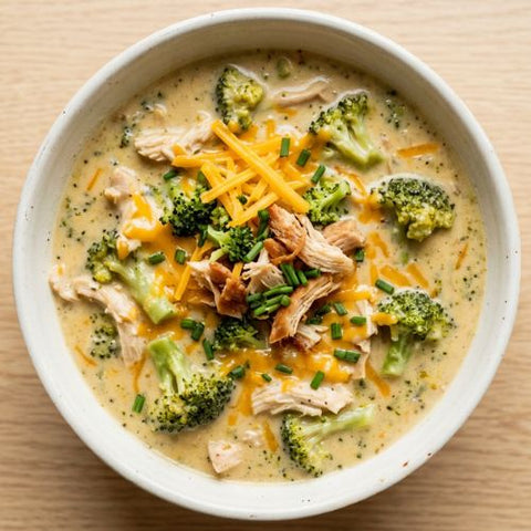 BROCCOLI CHEDDAR CHICKEN SOUP