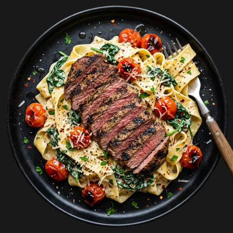Tuscan Garlic Steak Pasta
