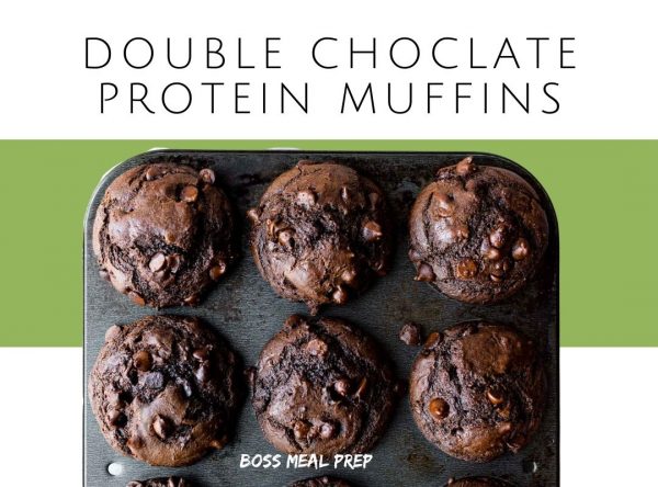 double chocolate protein muffins