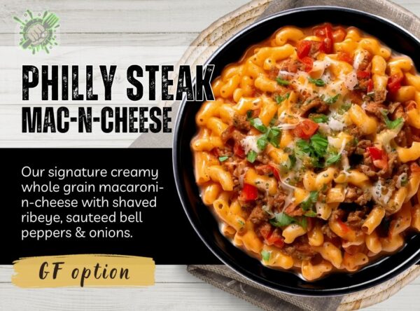 PHILLY STEAK MAC N CHEESE