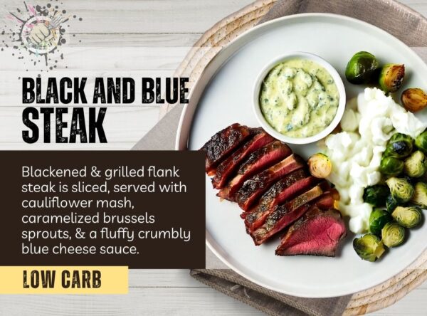 black and blue steak low carb