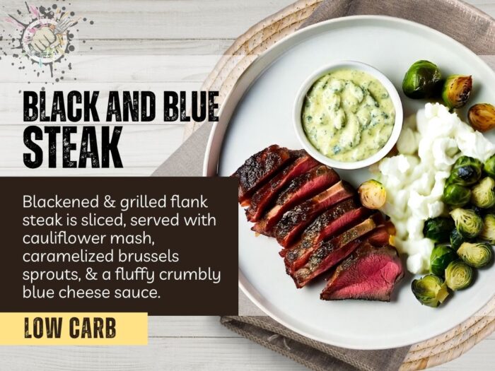 black and blue steak low carb
