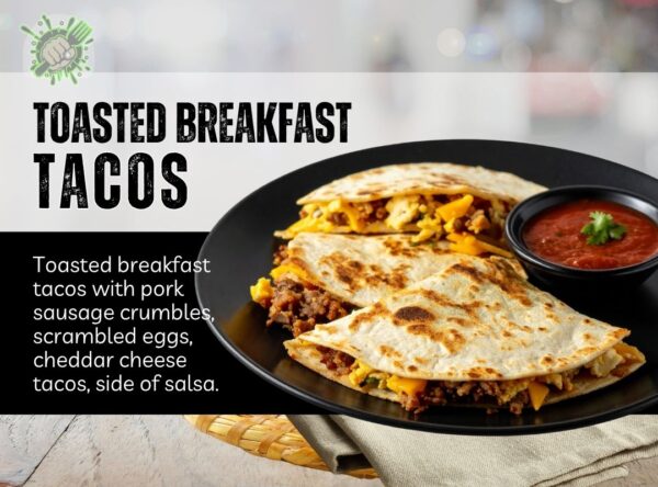 toasted breakfast tacos
