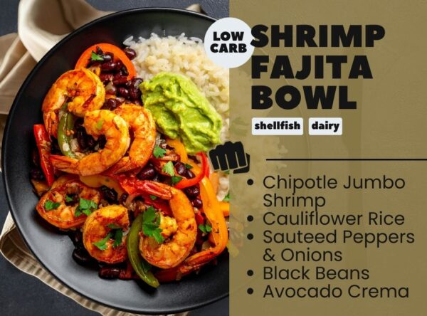 shrimp fajita bowl low carb