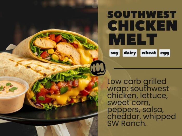 southwest chicken melt